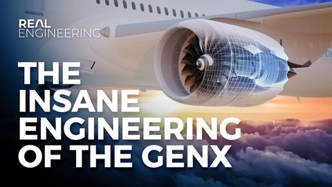 Real Engineering thumbnail about the engineering of the GE9X jet engine.