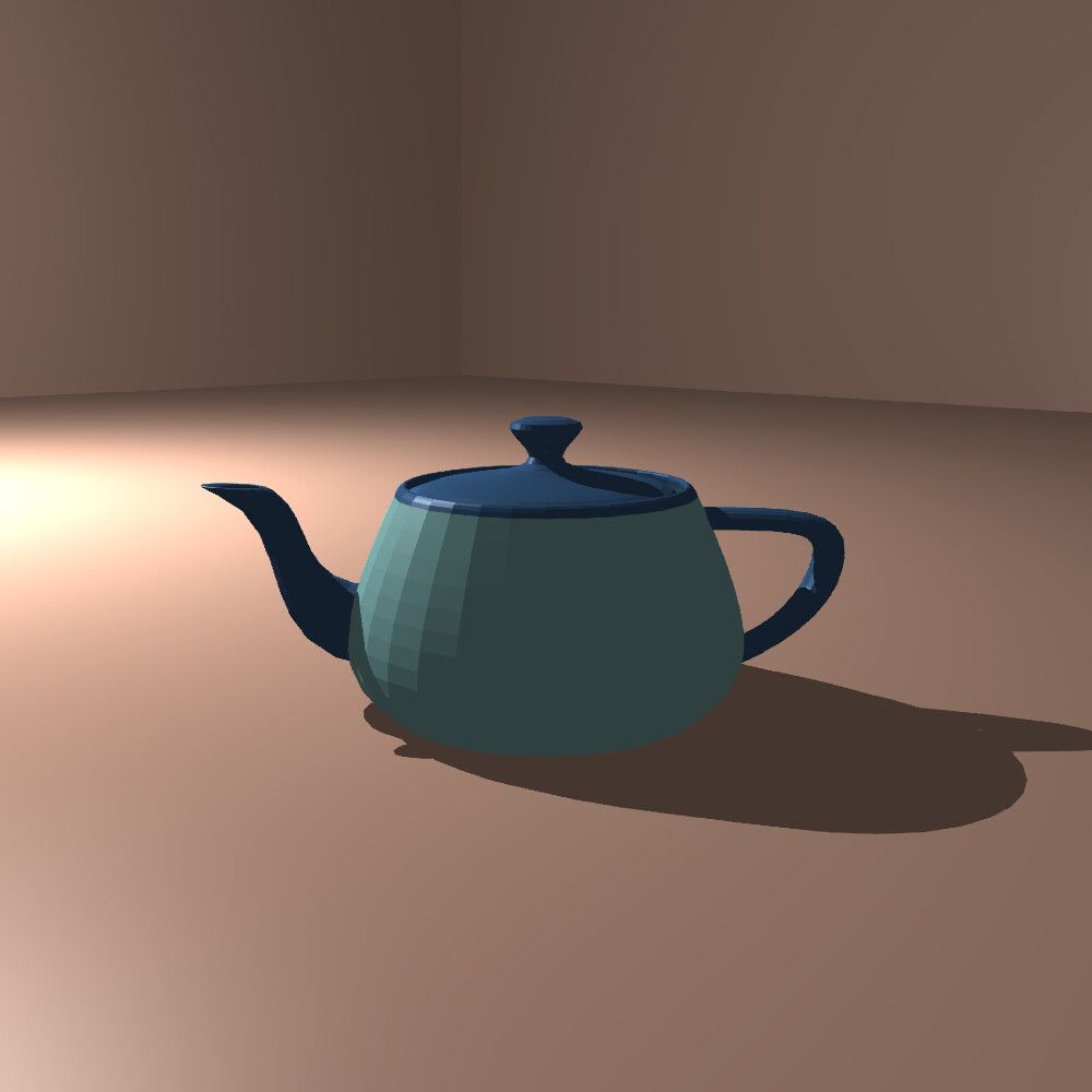A smooth Utah teapot rendered with nine by nine samples per Bézier patch.
